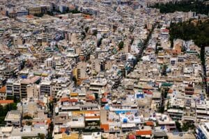 city, big city, houses, skyscrapers, building, prefab, chaos, cityscape, metropolis, athens, greece, Construção Pré-Fabricada. 