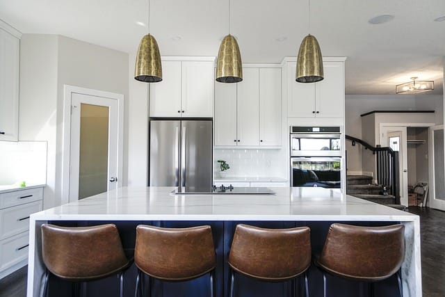 kitchen, bar stools, decor, apartment, home, sit, chair, interior, design, modern, decoration, white, marble, countertop, island, room, contemporary, bright, modern kitchen, kitchen, kitchen, kitchen, kitchen, kitchen, countertop, countertop, modern kitchen, modern kitchen, modern kitchen, modern Modern Kitchen, cozinha, comida, food.
